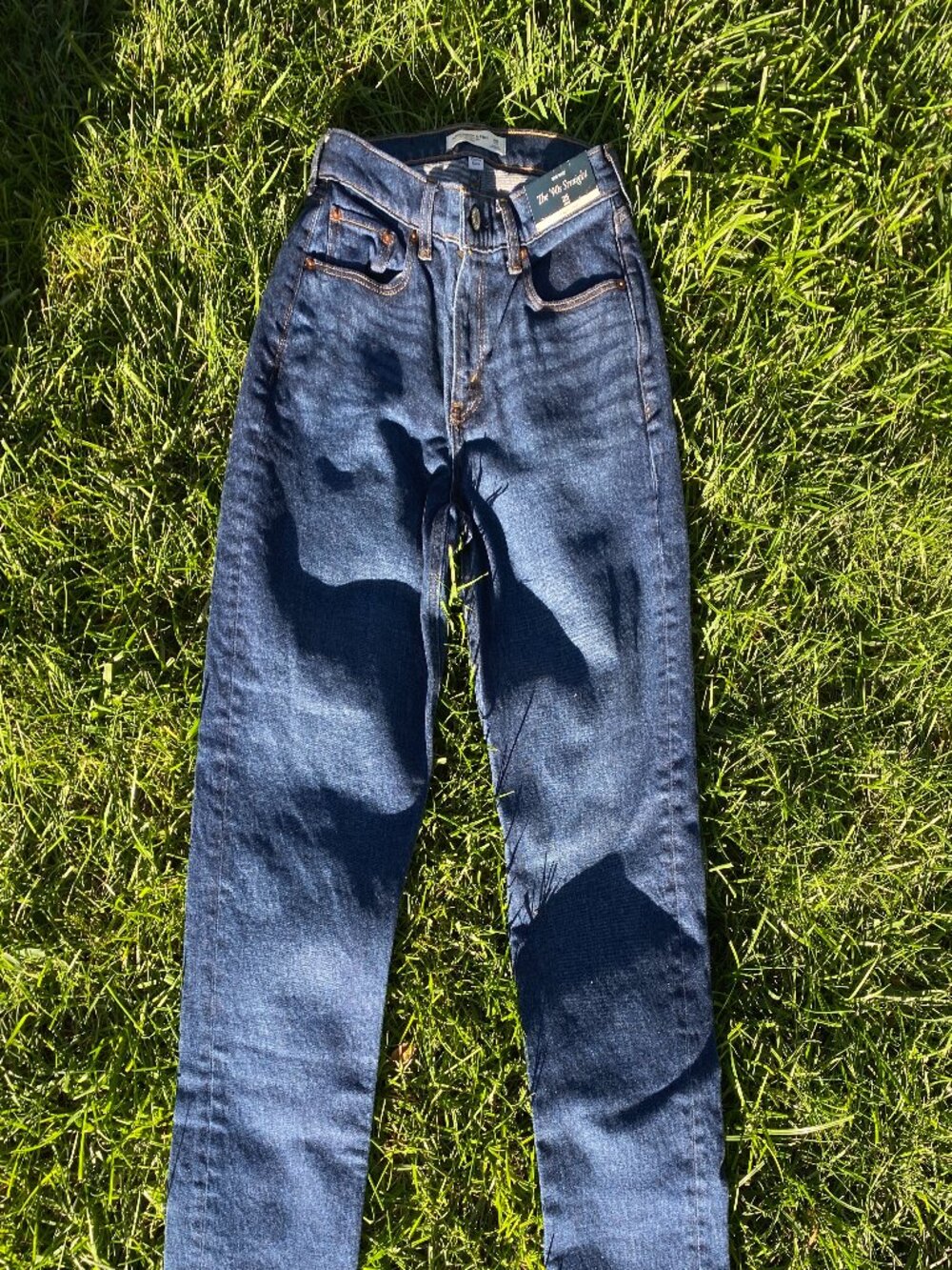 Women's Abercrombie The 90's Straight Mid Rise Jeans- Curve Love 25L- NWT